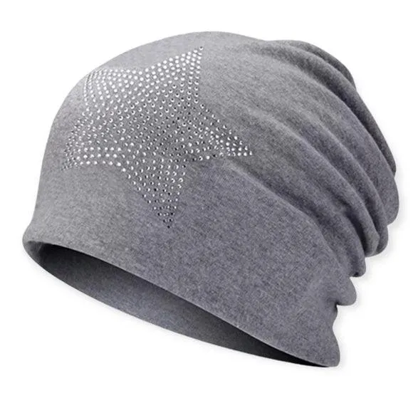 Star Studded Jersey Beanie Cap