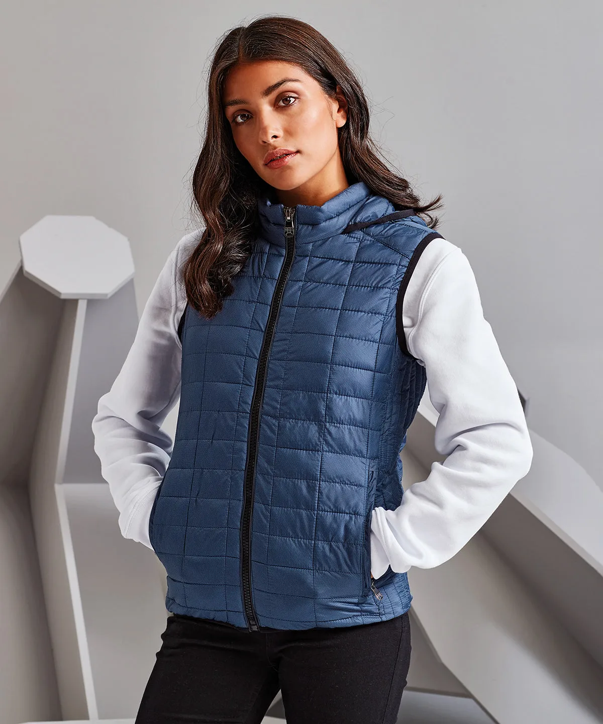 Steel - Women's honeycomb hooded gilet