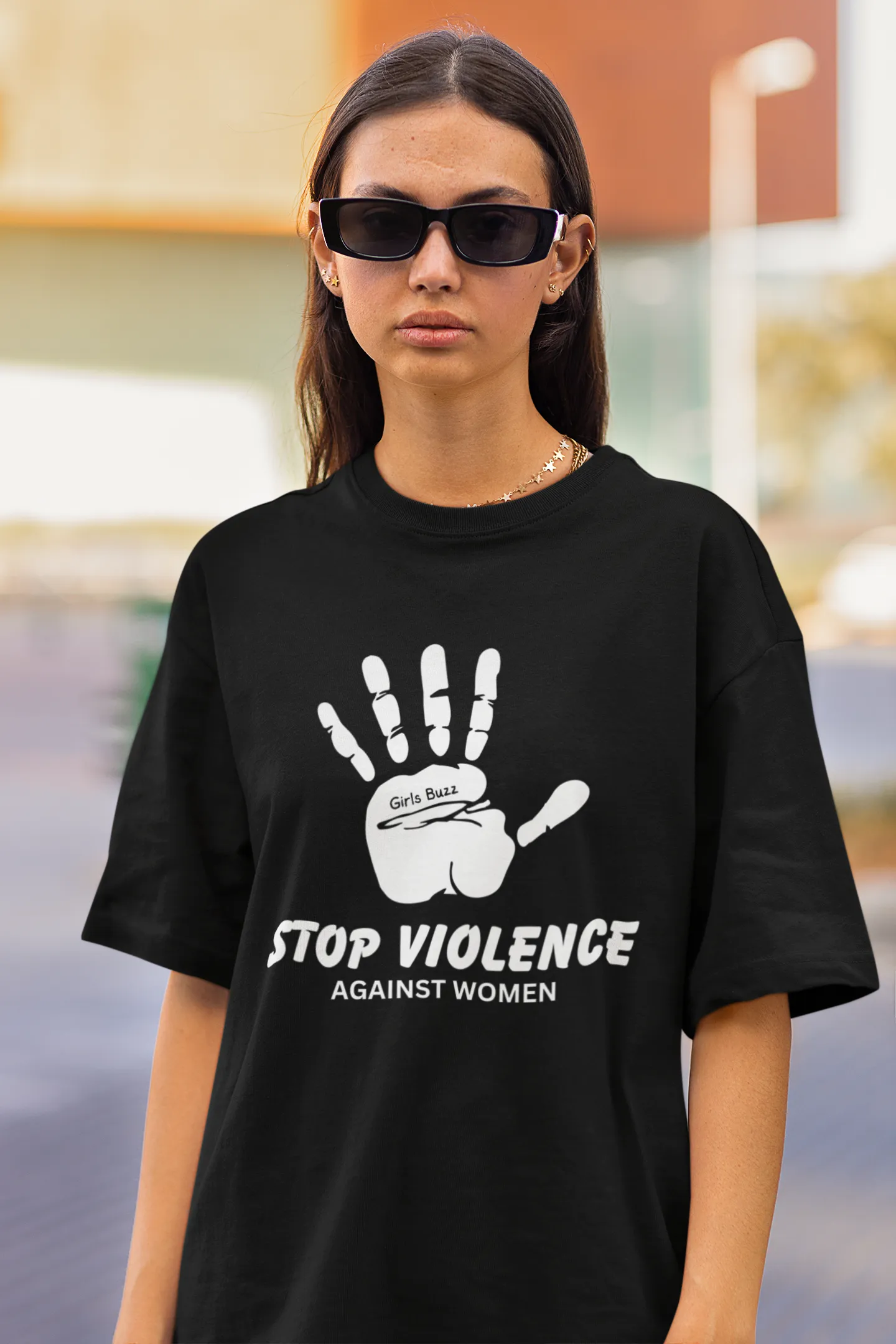 Stop Violence Against Women Oversized Tee