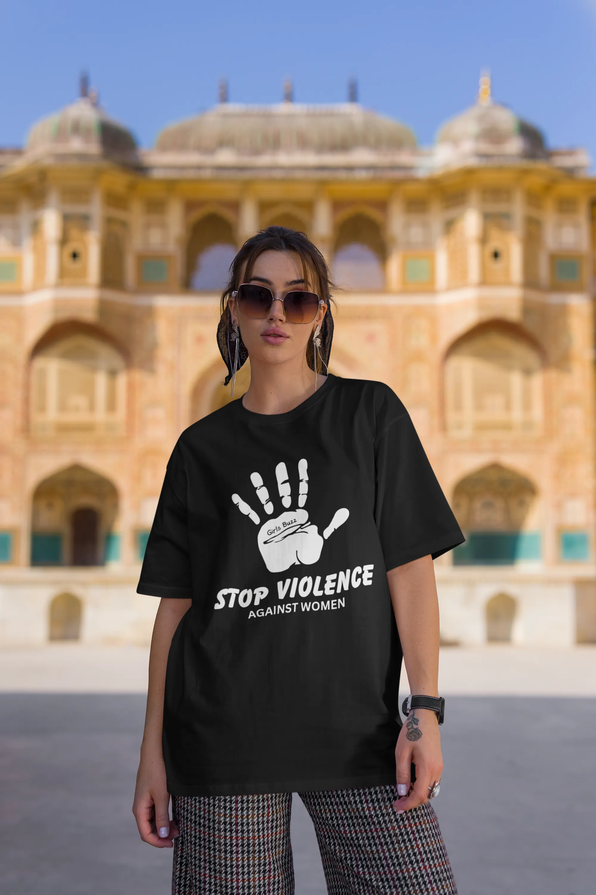 Stop Violence Against Women Oversized Tee