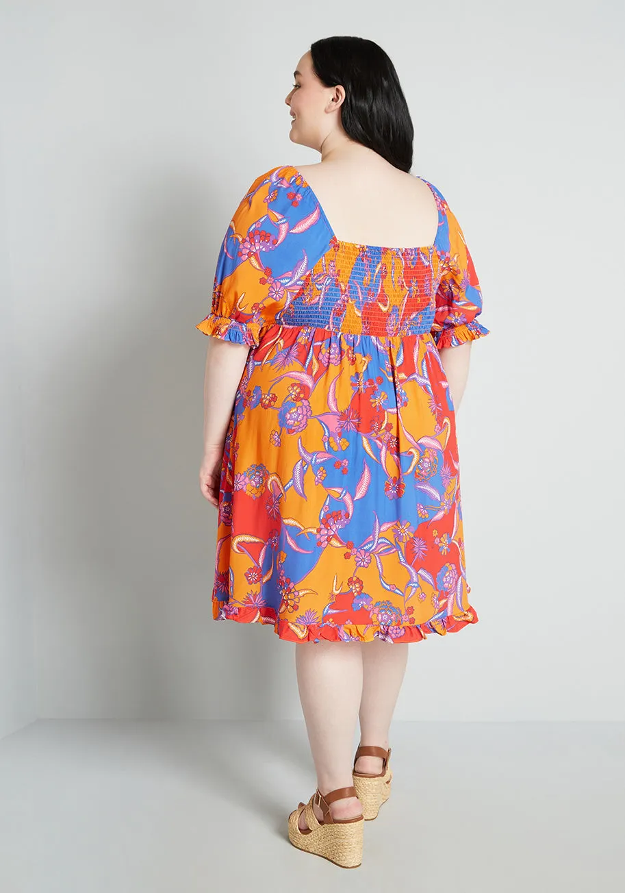 Taking a Tropical Twirl Babydoll Dress