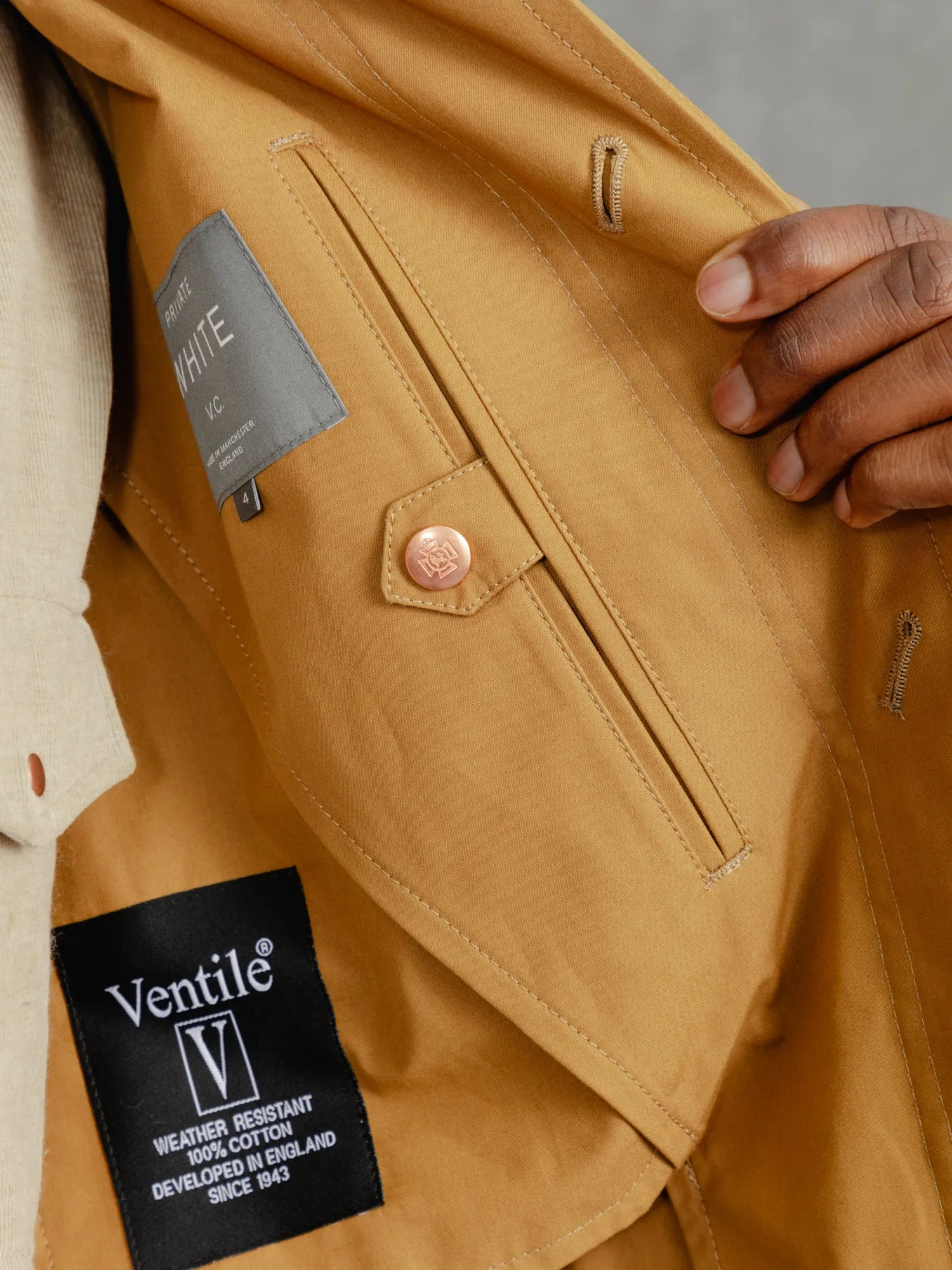 The Ventile® Raglan Raincoat - Yellow Ochre