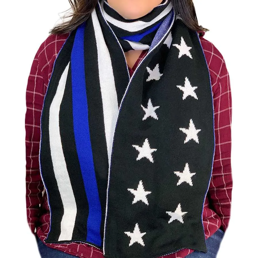 Thin Blue Line Scarf, Stars and Stripes