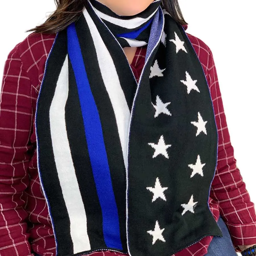 Thin Blue Line Scarf, Stars and Stripes