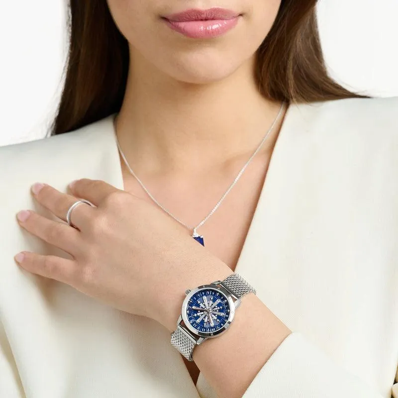 Thomas Sabo Womens Watch Snowflakes In 3D Optics Blue And Silver