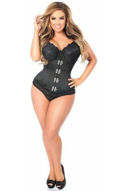 Top Drawer Black Steel Boned Underbust Corset w/Clasp Closure