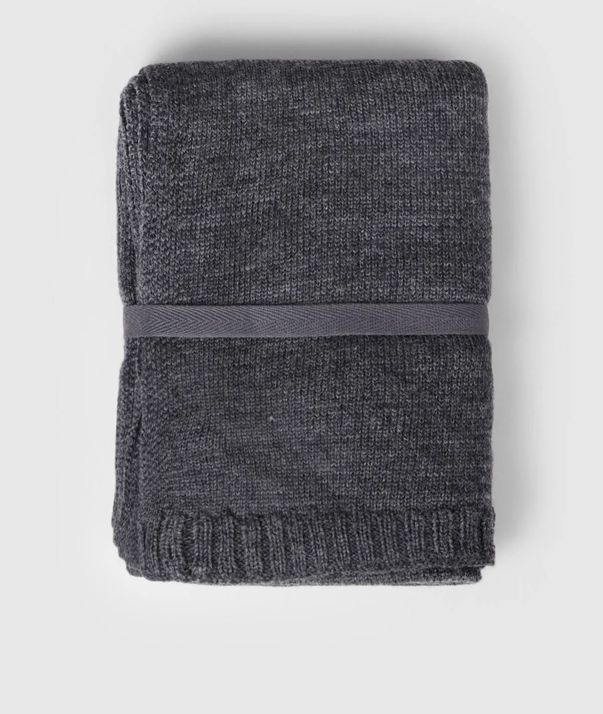 Transfer Knit Pure Merino Wool Scarf (Charcoal Grey)