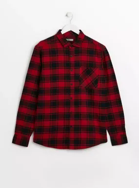 Tu Red Brushed Buffalo Check Mens Shirt