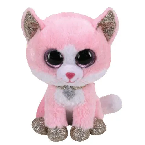 TY Beanie Boos - FIONA the Pink Cat Plush Toy (Glitter Eyes)(Regular Size - 6 inch)