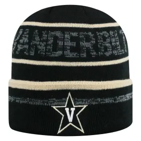 Vanderbilt Commodores TOW Black Striped "Effect" Style Cuffed Knit Beanie Cap