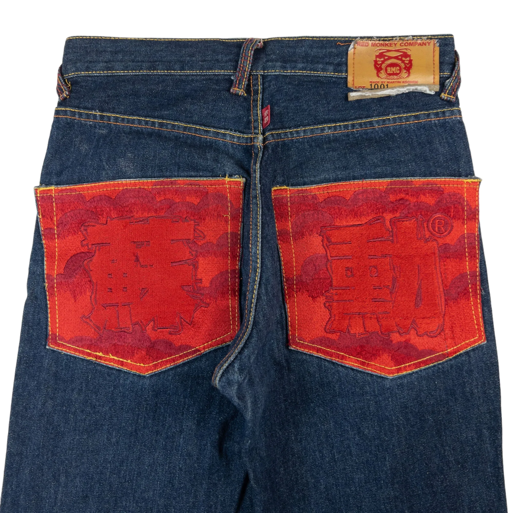 Vintage RMC Red Monkey Company Japanese Embroidered Denim Jeans Size W30