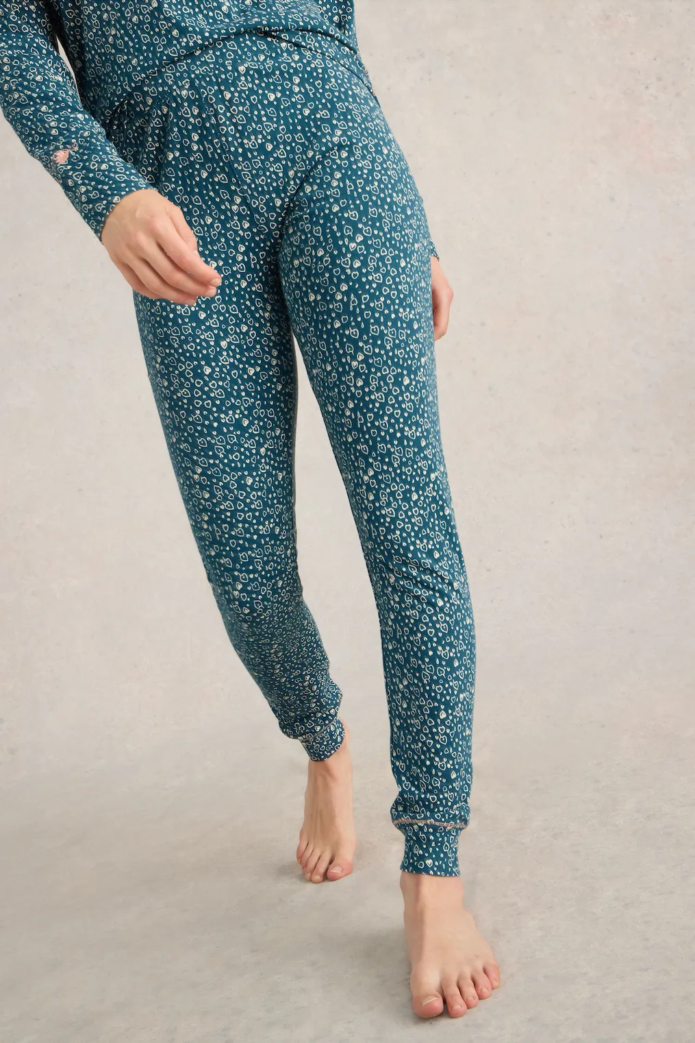 White Stuff Selena Jersey Teal Print Legging