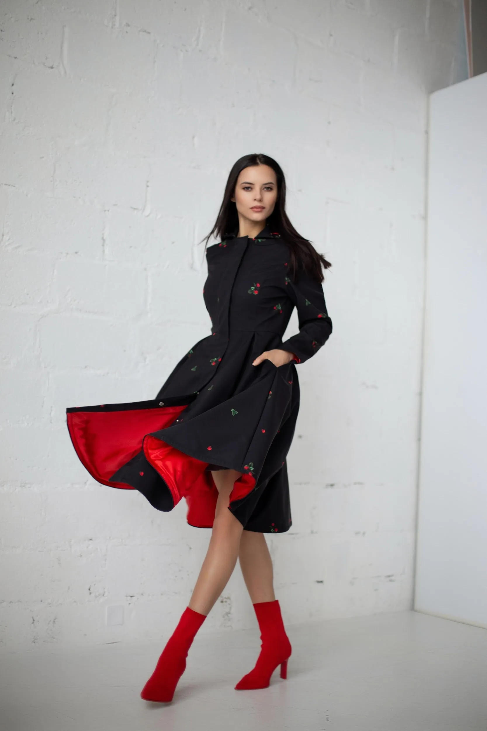 Wild Strawberry Raincoat Black