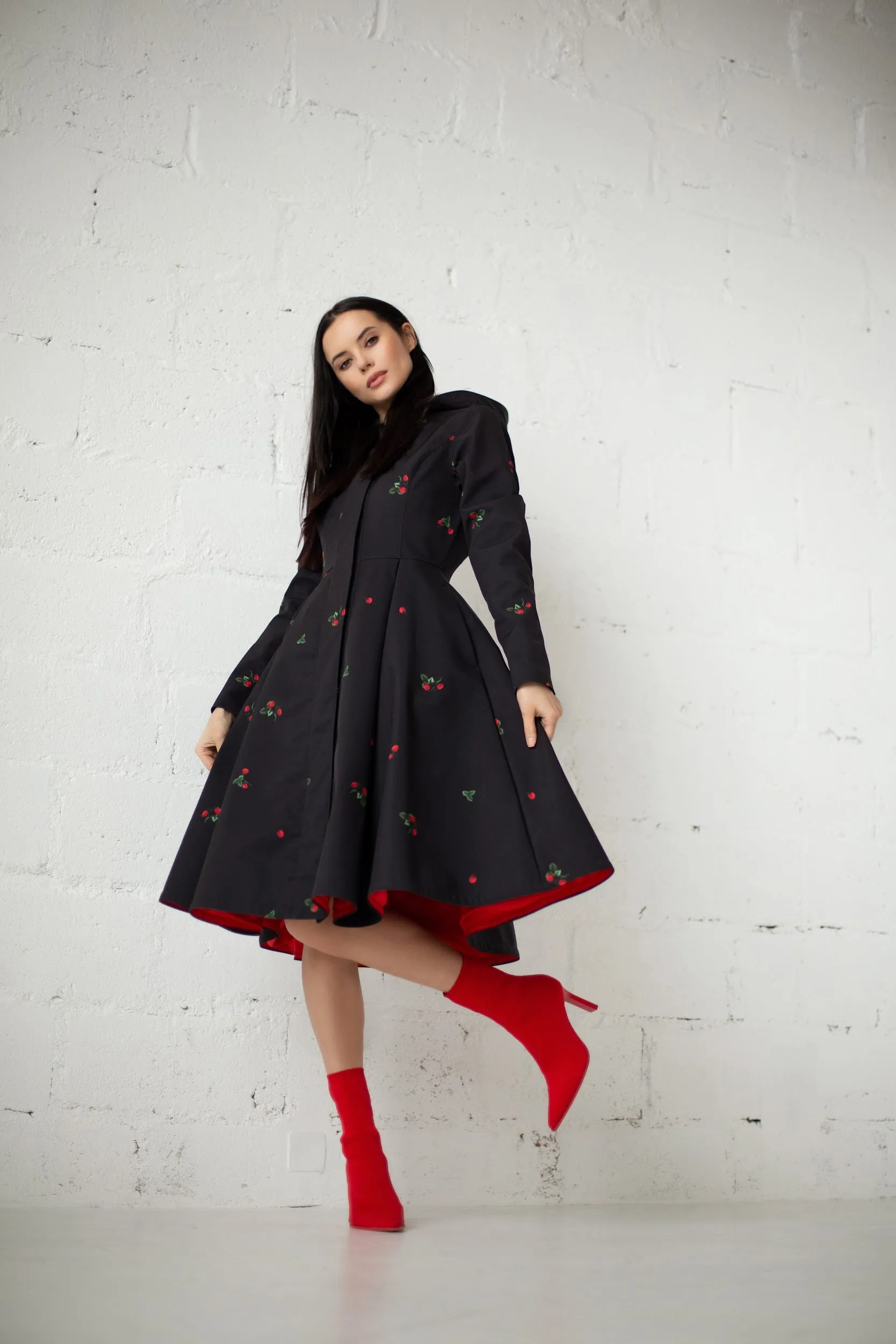 Wild Strawberry Raincoat Black