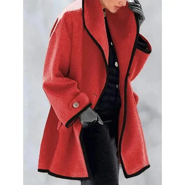 Winter Plain Hooded Cashmere coat for women