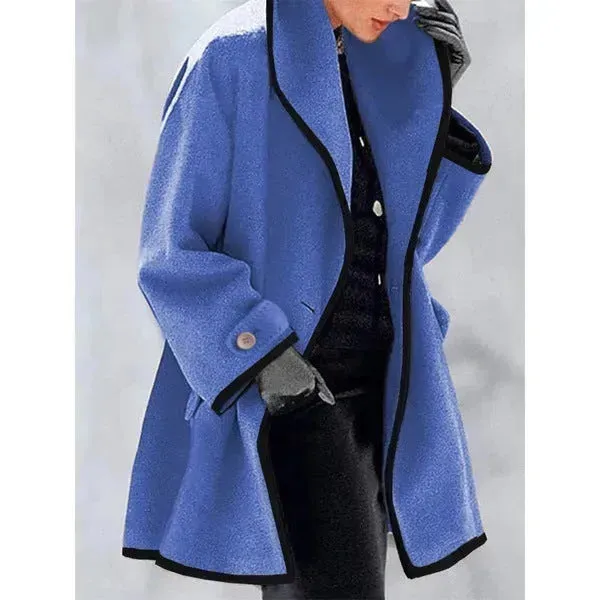 Winter Plain Hooded Cashmere coat for women