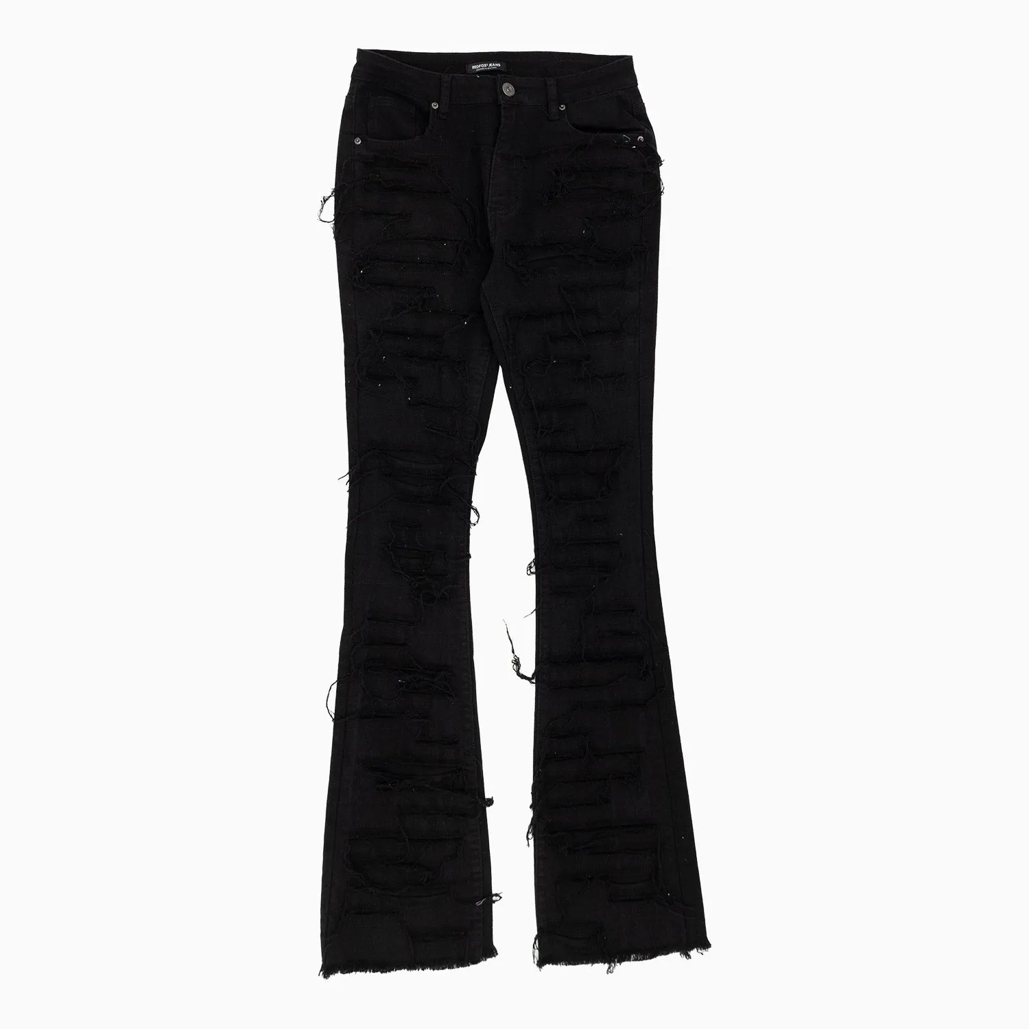 Women's Heavy Twill Dist Stacked Frayed Denim Pant