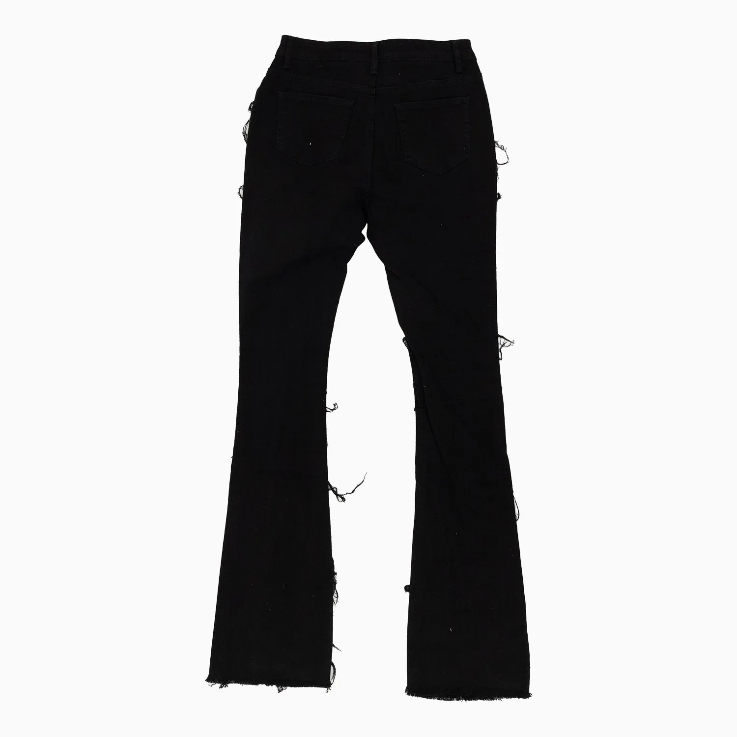 Women's Heavy Twill Dist Stacked Frayed Denim Pant