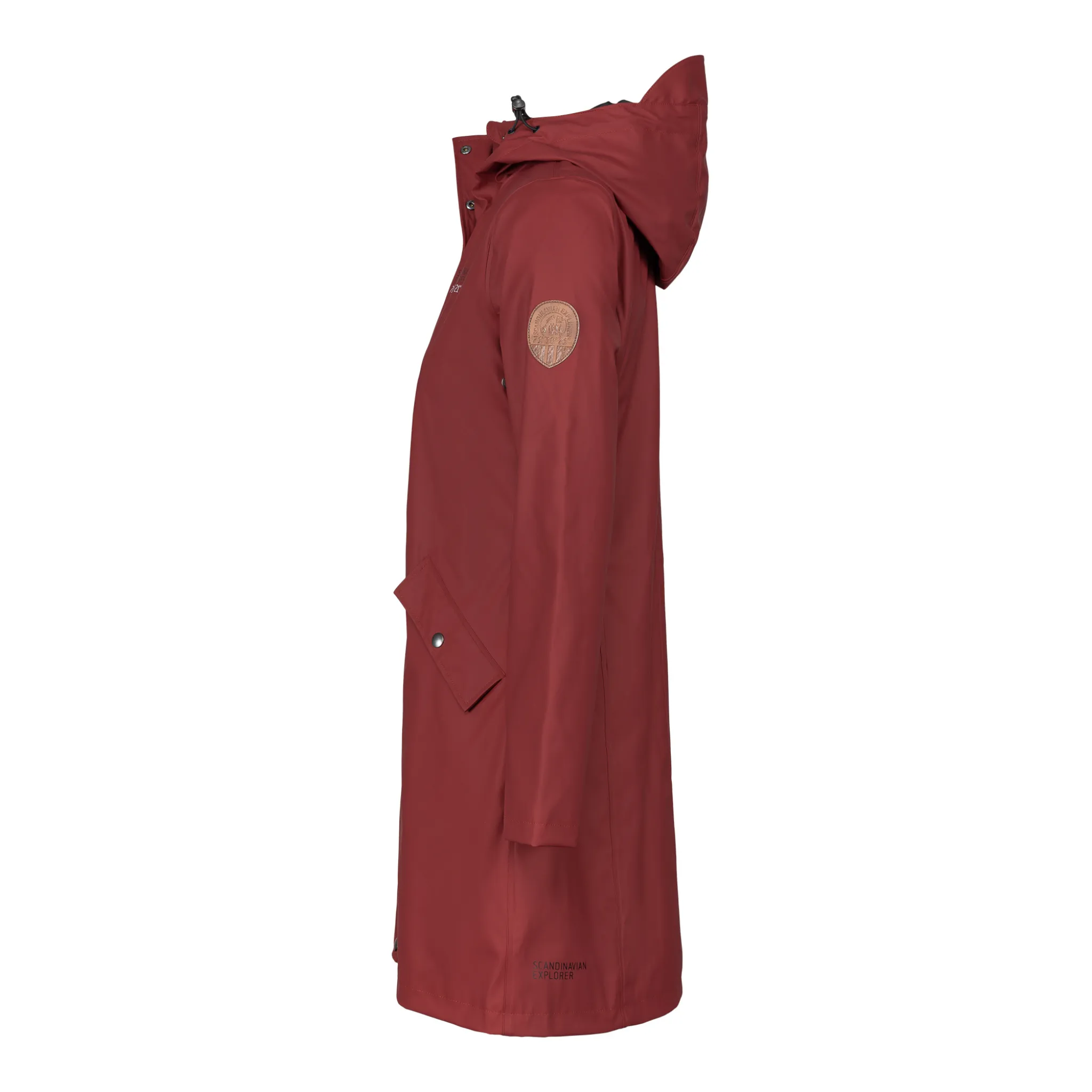 Women's Scandinavian Raincoat - Burgundy