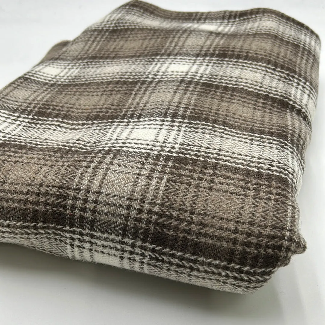 Wool Coat Weight, Brown Plaid (WCW0236)