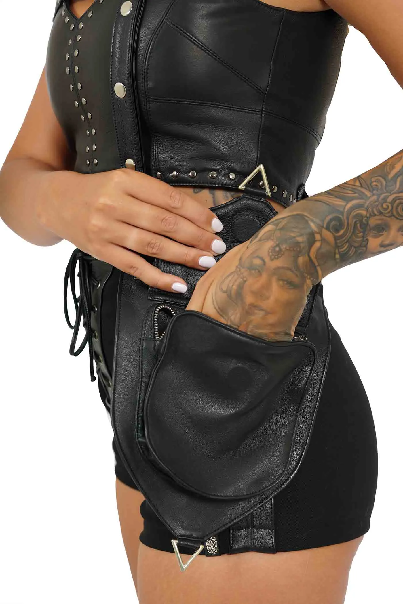 Woven Leather Shoulder Holster Bags