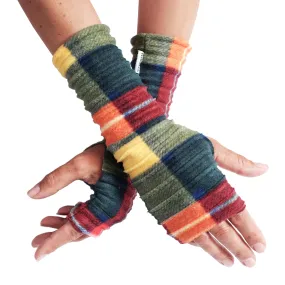 Wristees® Fingerless Gloves - Green check